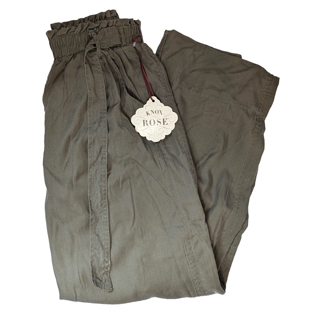 Women's High-Rise Wide Leg Pants Knox Rose/ Olive Army Green/ NWT SZ SMALL Boho